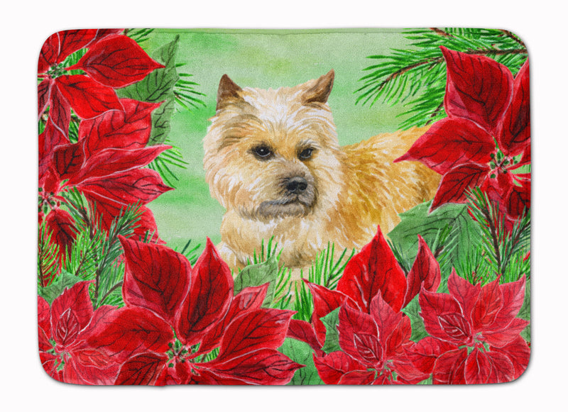 Cairn Terrier Poinsettas Machine Washable Memory Foam Mat CK1338RUG