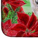 Chow Chow Poinsettas Dish Drying Mat Absorbent Dish Drying Mat Pad for Kitchen Counter Dish Drainer Mat for Countertop, 14 x 21", Multicolor