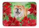 Chow Chow Poinsettas Memory Foam Kitchen Mat Machine Washable Anti-Fatigue Cushion Comfort Bath or Kitchen Rug