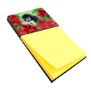 Newfoundland Puppy Poinsettas Watercolor Sticky Note Holder Refillable Dispenser Desk Accessory 3x3 Pad Gift