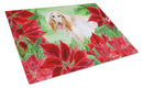 Afghan Hound Poinsettas Glass Cutting Boards – Durable, Decorative Kitchen Art Large CK1350LCB