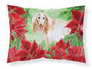 Afghan Hound Poinsettas  Standard Pillowcase – Artistic Decorative Front, White Back CK1350PILLOWCASE