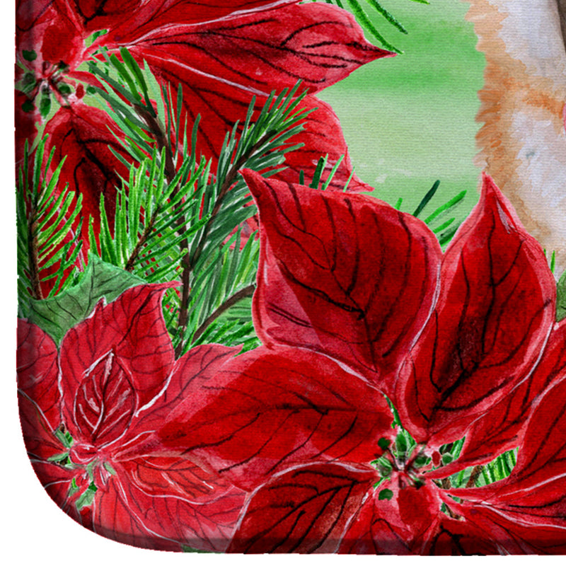 Akita Poinsettas Dish Drying Mat – Absorbent, Artistic Kitchen Essentials CK1351DDM