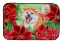 Akita Poinsettas Dish Drying Mat – Absorbent, Artistic Kitchen Essentials CK1351DDM