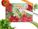 Akita Poinsettas Glass Cutting Boards – Durable, Decorative Kitchen Art Large CK1351LCB