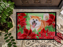 Akita Poinsettas Doormat - 18x27 Decorative Floor Mat – Indoor/Outdoor Rug with Artistic Flair CK1351MAT