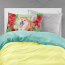 Akita Poinsettas  Standard Pillowcase – Artistic Decorative Front, White Back CK1351PILLOWCASE