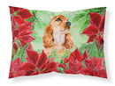 Cocker Spaniel Poinsettas Standard Pillowcase Lightweight Super Soft Easy Care Decorative Artwork Pillowcase, Standard