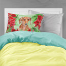 Red Dachshund Poinsettas Standard Pillowcase Lightweight Super Soft Easy Care Decorative Artwork Pillowcase, Standard
