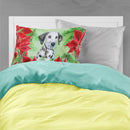 Dalmatian Puppy Poinsettas Standard Pillowcase Lightweight Super Soft Easy Care Decorative Artwork Pillowcase, Standard