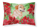 Labrador Retriever Poinsettas Standard Pillowcase Lightweight Super Soft Easy Care Decorative Artwork Pillowcase, Standard