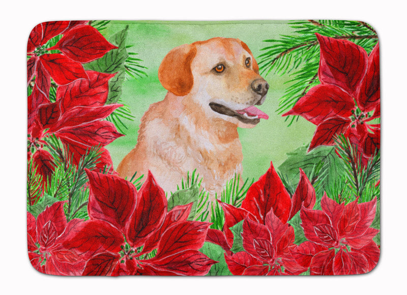 Labrador Retriever Poinsettas Machine Washable Memory Foam Mat CK1361RUG