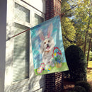 Bichon Frise Easter Bunny House Flag 28x40 Porch Sleeve Pole Decorative Outside Yard Banner Artwork Wall Hanging, Polyester