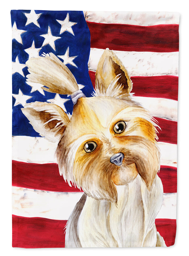 Yorkie Yorkshier Terrier Patriotic Flag Canvas House Size CK1382CHF