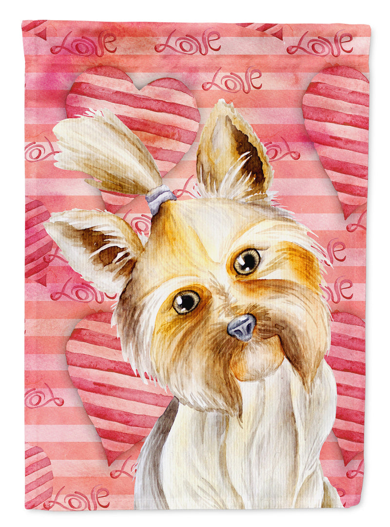 Yorkie Yorkshier Terrier Love Flag Canvas House Size CK1389CHF