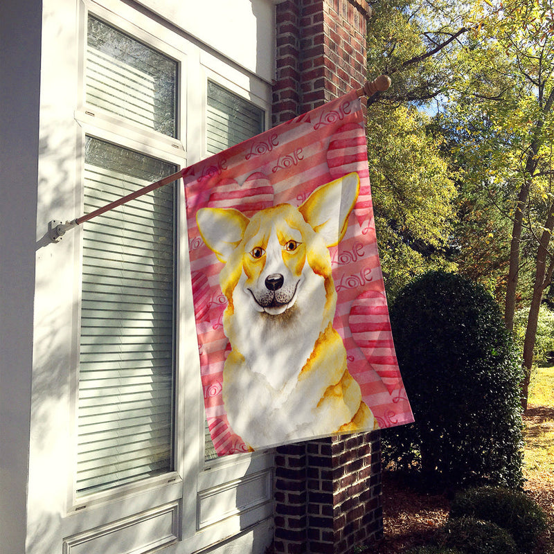 Corgi Love Flag Canvas House Size CK1390CHF