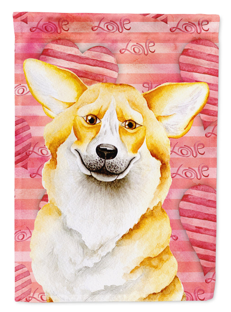 Corgi Love Flag Canvas House Size CK1390CHF