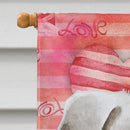 Pug Love House Flag 28x40 Porch Sleeve Pole Decorative Outside Yard Banner Artwork Wall Hanging, Polyester