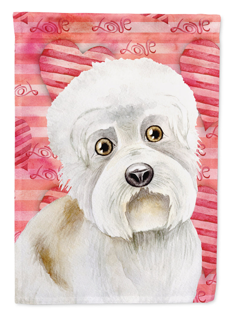 Dandie Dinmont Love Flag Canvas House Size CK1393CHF