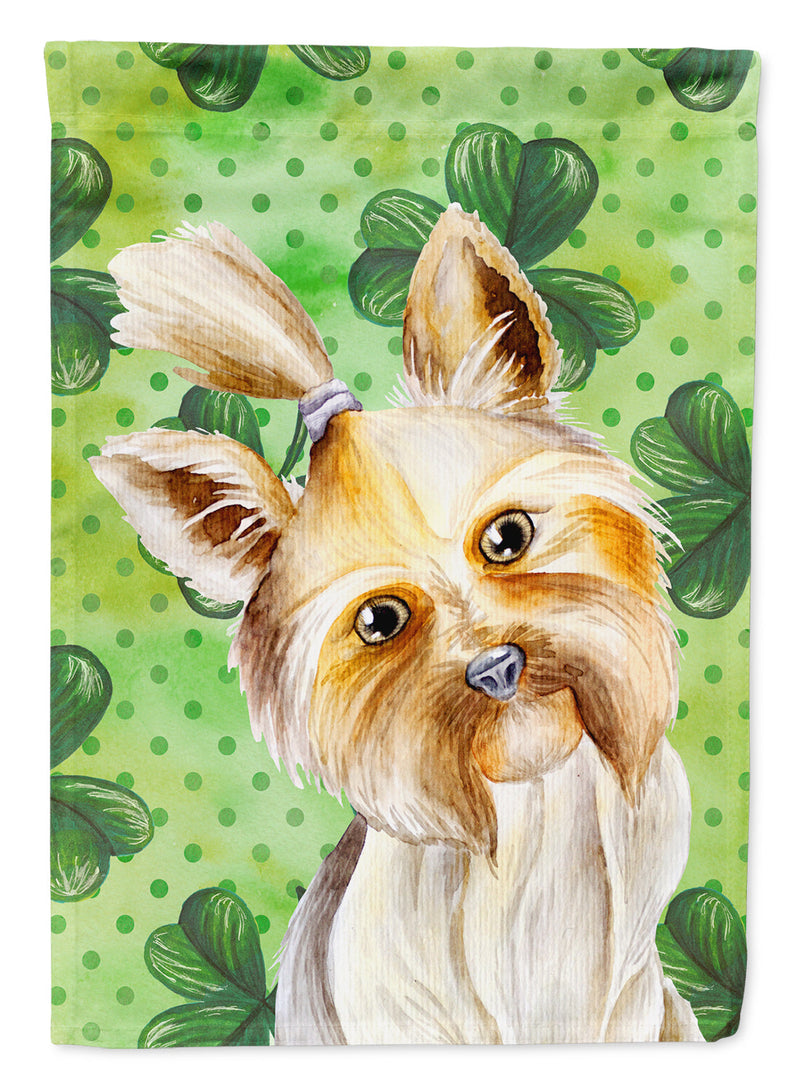 Yorkie Yorkshier Terrier Shamrocks Flag Canvas House Size CK1396CHF