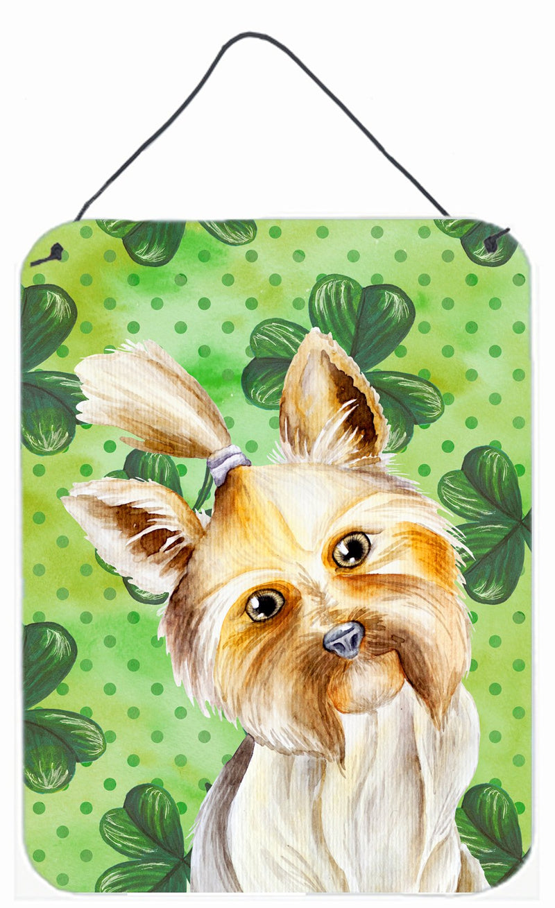 Yorkie Yorkshier Terrier Shamrocks Wall or Door Hanging Prints CK1396DS1216