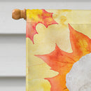 Bichon Frise Fall House Flag 28x40 Porch Sleeve Pole Decorative Outside Yard Banner Artwork Wall Hanging, Polyester