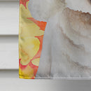 Bichon Frise Fall House Flag 28x40 Porch Sleeve Pole Decorative Outside Yard Banner Artwork Wall Hanging, Polyester
