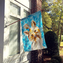 Yorkie Yorkshier Terrier Winter House Flag 28x40 Porch Sleeve Pole Decorative Outside Yard Banner Artwork Wall Hanging, Polyester