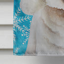 Bichon Frise Winter House Flag 28x40 Porch Sleeve Pole Decorative Outside Yard Banner Artwork Wall Hanging, Polyester