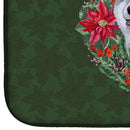 Alaskan Malamute Poinsetta Wreath Dish Drying Mat – Absorbent, Artistic Kitchen Essentials CK1504DDM