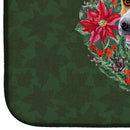 American Staffordshire Poinsetta Wreath Dish Drying Mat – Absorbent, Artistic Kitchen Essentials CK1510DDM