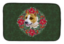 American Staffordshire Poinsetta Wreath Dish Drying Mat – Absorbent, Artistic Kitchen Essentials CK1510DDM