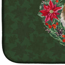 German Shepherd Poinsetta Wreath Dish Drying Mat Absorbent Dish Drying Mat Pad for Kitchen Counter Dish Drainer Mat for Countertop, 14 x 21", Multicolor