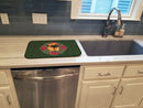 Small Brabant Griffon Poinsetta Wreath Dish Drying Mat Absorbent Dish Drying Mat Pad for Kitchen Counter Dish Drainer Mat for Countertop, 14 x 21", Multicolor