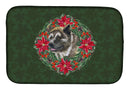 American Akita Poinsetta Wreath Dish Drying Mat – Absorbent, Artistic Kitchen Essentials CK1535DDM