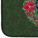 Black Russian Terrier Poinsetta Wreath Dish Drying Mat – Absorbent, Artistic Kitchen Essentials CK1543DDM
