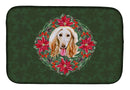 Afghan Hound Poinsetta Wreath Dish Drying Mat – Absorbent, Artistic Kitchen Essentials CK1568DDM