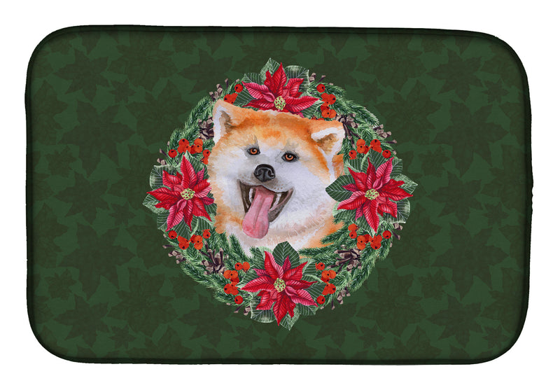 Akita Poinsetta Wreath Dish Drying Mat CK1569DDM