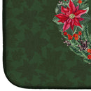 Pharaoh Hound Poinsetta Wreath Dish Drying Mat Absorbent Dish Drying Mat Pad for Kitchen Counter Dish Drainer Mat for Countertop, 14 x 21", Multicolor