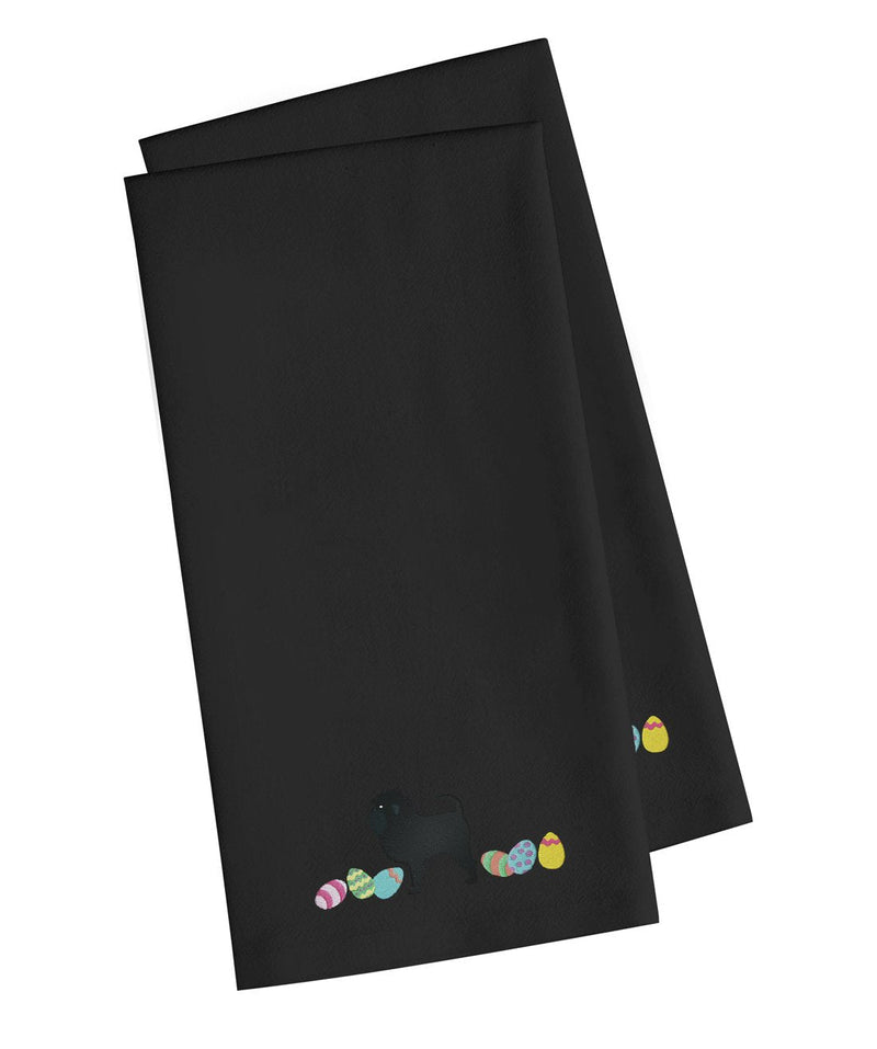 Affenpinscher Easter Black Embroidered Kitchen Towel Set of 2 CK1591BKTWE