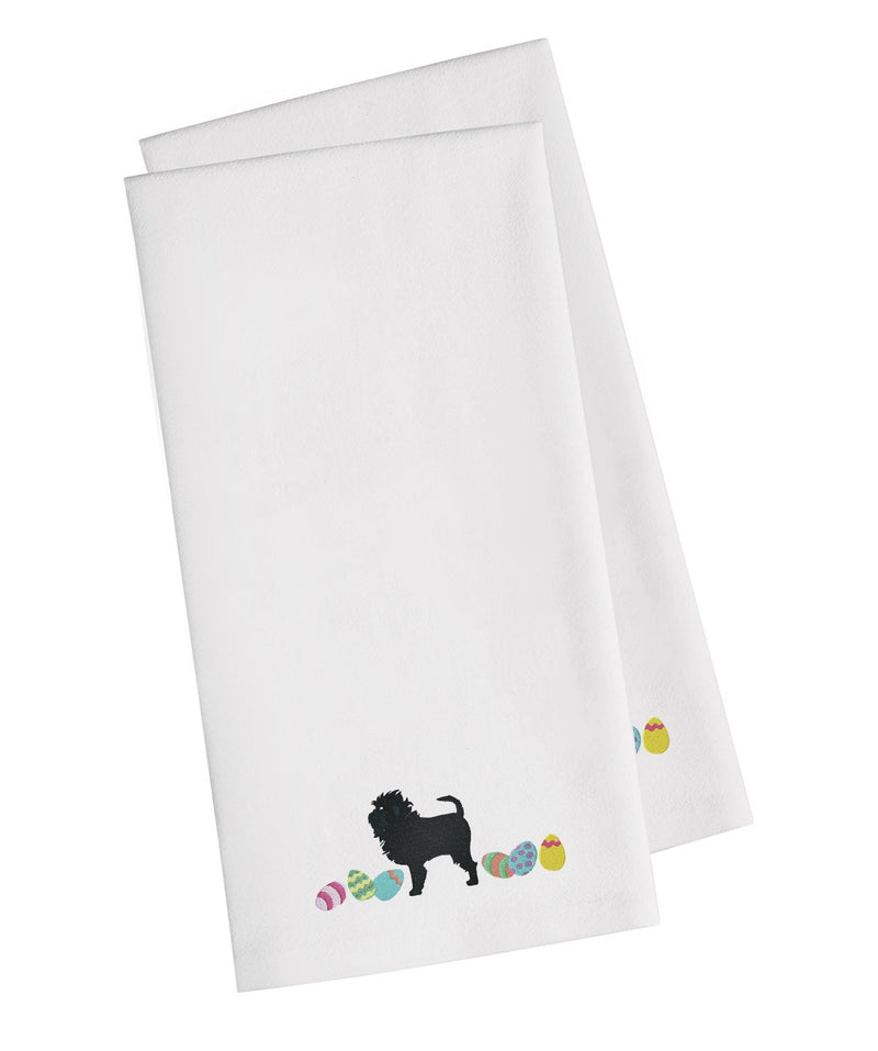 Affenpinscher Easter White Embroidered Kitchen Towel Set of 2 CK1591WHTWE