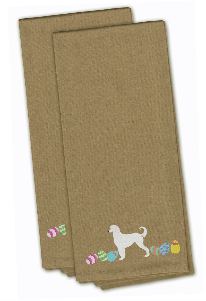 Afghan Hound Easter Tan Embroidered Kitchen Towel Set of 2 CK1592TNTWE