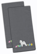Bichon Frise Easter Gray Embroidered Towel Set of 2