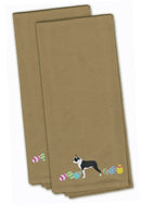 Boston Terrier Easter Embroidered Kitchen Towels, Set of 2 - Decorative Dish Towels, Kitchen Linens CK1614TNTWE