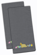Cocker Spaniel Easter Gray Embroidered Towel Set of 2