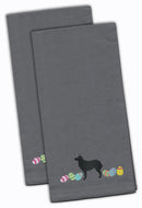 Croatian Sheepdog Easter Gray Embroidered Towel Set of 2