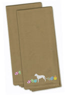 Pit Bull Terrier Easter Tan Embroidered Towel Set of 2 Decorative Bathroom Guest Hand Towel for Hand, Face, Tea, Dishcloth, 19 X 25, Tan