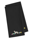 Great Pyrenees Easter Black Embroidered Towel Set of 2 Decorative Bathroom Guest Hand Towel for Hand, Face, Tea, Dishcloth, 19 X 25, Black