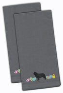 Newfoundland Easter Gray Embroidered Towel Set of 2