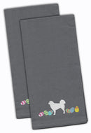 Polish Tatra Sheepdog Easter Gray Embroidered Towel Set of 2